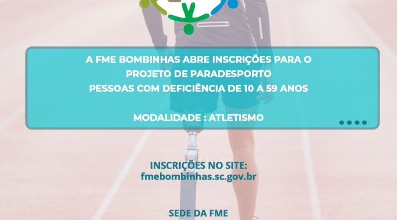 FME Bombinhas abre inscrições para o Projeto de Paradesporto