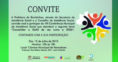 Convite Conferência Municipal de Assistência Social