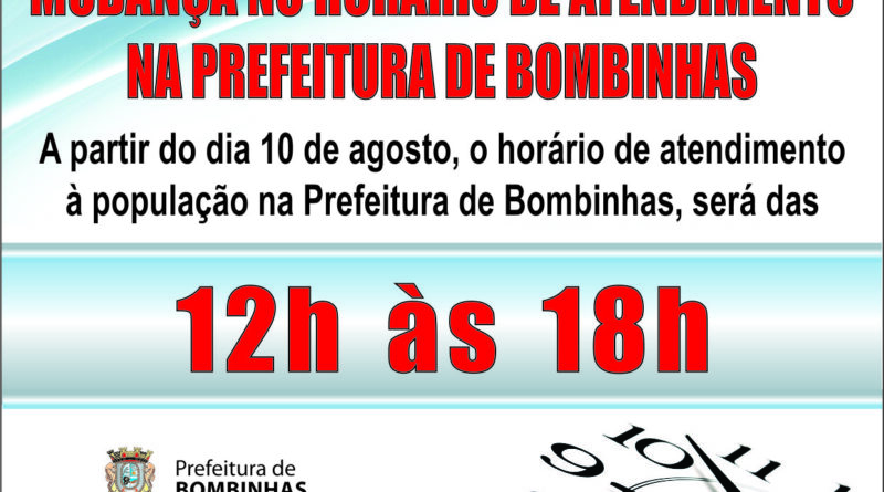 A partir do dia 10, atendimento será das 12h às 18 horas