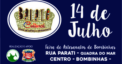 Segundo sábado de julho tem Balaio Cultural – Feira de Artes e Artesanato.