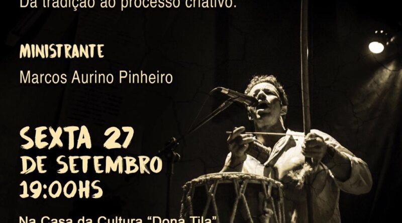Oficina sobre musicalidade da capoeira angola, de contrapartida do edital Mestre Cantalício Rocha, acontece nesta sexta-feira.