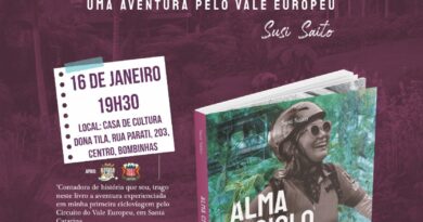 Casa de Cultura Dona Tila recebe lançamento de livro que relata aventura pelo Vale Europeu.
