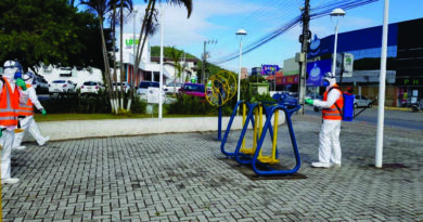 Empresa Veolia aplicou solução sanitizante no município