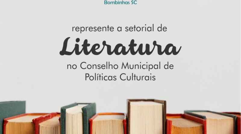 Aberta inscrição para preenchimento de vagas de Literatura para o Conselho Municipal de Políticas Culturais.