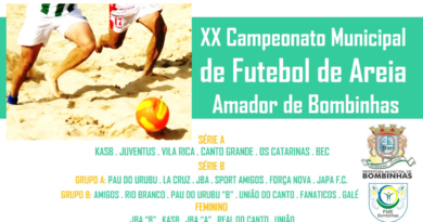 Abertura do Campeonato Municipal de Futebol de Areia Amador de Bombinhas.