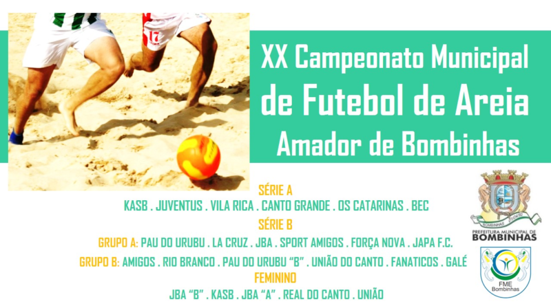 Abertura do Campeonato Municipal de Futebol de Areia Amador de Bombinhas.