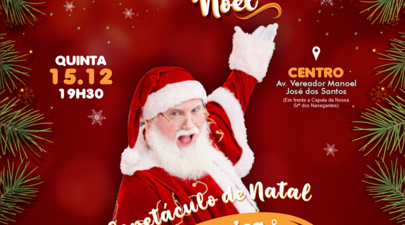 Papai Noel e seus ajudantes chegam em Bombinhas em noite mágica regada a música.